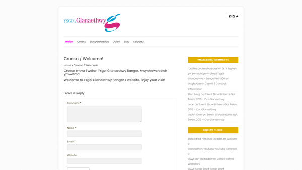 Screenshot of the Friends Parents And Associates Of Glanaethwy Drama School website