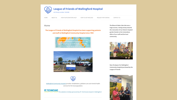Screenshot of the League Of Friends Of Wallingford Hospital website