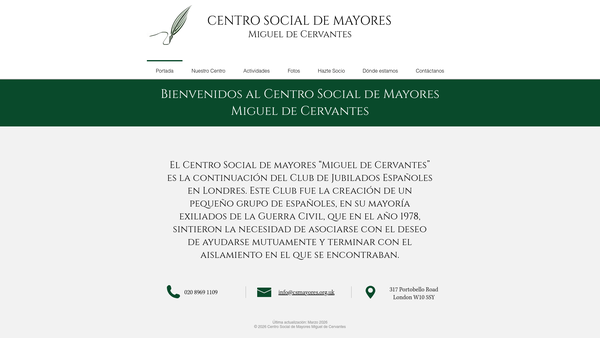 Screenshot of the Centro Social De Mayores (Social Centre For The Elderly) website