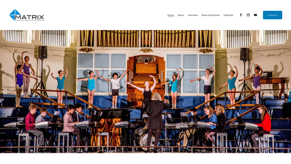 Screenshot of the Matrix Arts Centre website