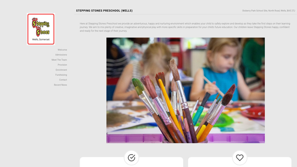 Screenshot of the Stepping Stones Playgroup (Wells) website