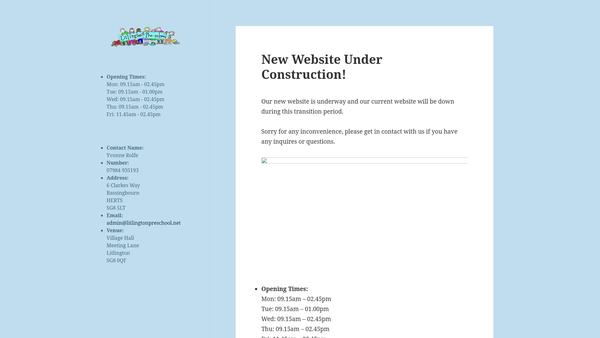 Screenshot of the Litlington Pre-School website
