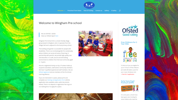 Screenshot of the See-Saw Pre-School At Wingham website