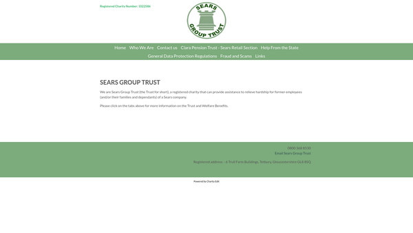 Screenshot of the Sears Group Trust website