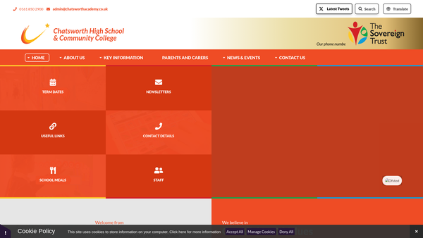 Screenshot of the Chatsworth High Association Of Parents And Staff (C.h.a.p.s) website