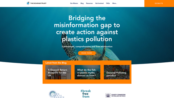 Screenshot of the The Scarab Trust website
