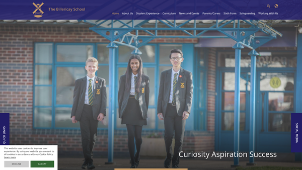 Screenshot of the Friends Of The Billericay School website