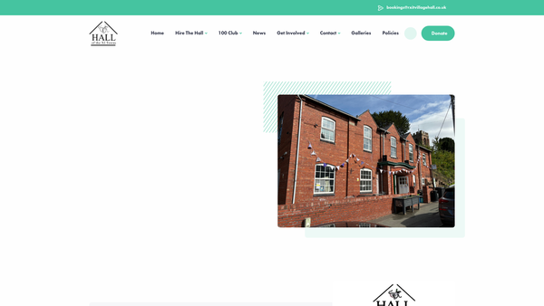 Screenshot of the Ruyton Xi Towns Village Hall website