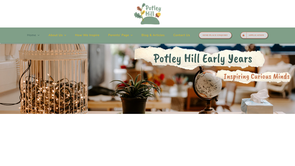 Screenshot of the Potley Hill Community Pre-School website