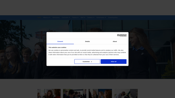 Screenshot of the Bishop Heber School Appeal Trust website
