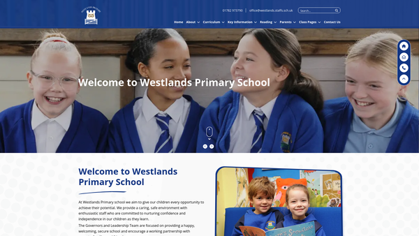 Screenshot of the Westlands County Primary School Parent Teacher Association website