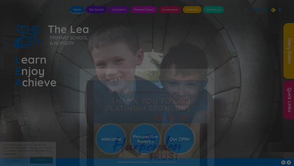 Screenshot of the Lea School Association website