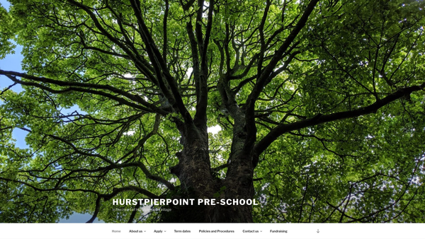 Screenshot of the Hurstpierpoint Pre School Playgroup website