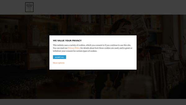 Screenshot of the The Drinks Trust website
