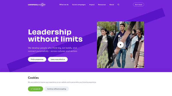 Screenshot of the The Common Purpose Charitable Trust website