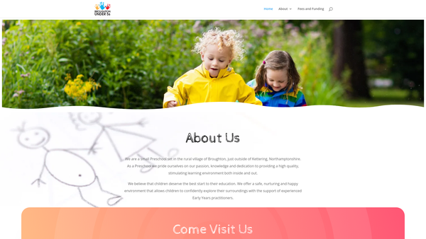 Screenshot of the Broughton Under Fives Association website