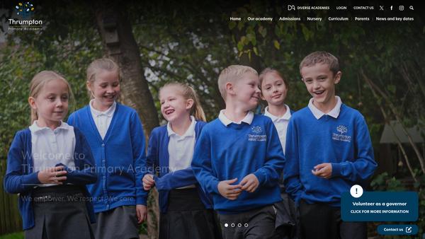 Screenshot of the Thrumpton Kids Clubs website