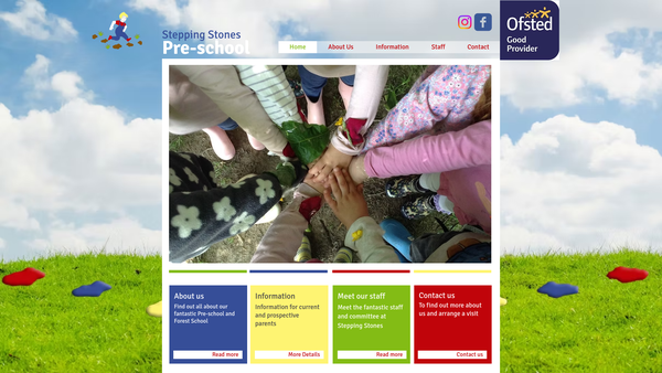 Screenshot of the Stepping Stones Pre School Clipston website