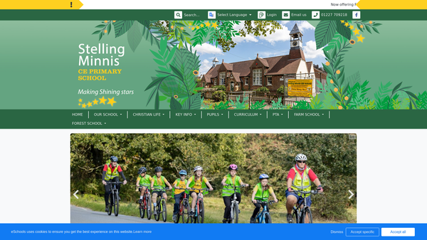 Screenshot of the The Stelling Minnis School PTA website