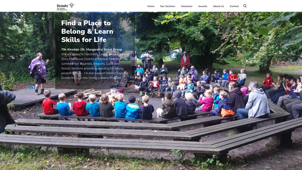 Screenshot of the 7th Airedale (St Margarets) Scout Group website