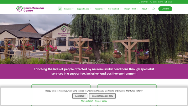 Screenshot of the Neuromuscular Centre website