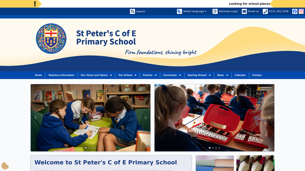 Screenshot of the Friends Of St Peter's School Association website