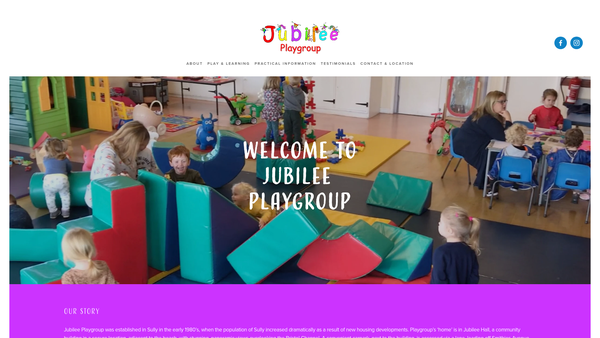 Screenshot of the Jubilee Playgroup (Sully) website