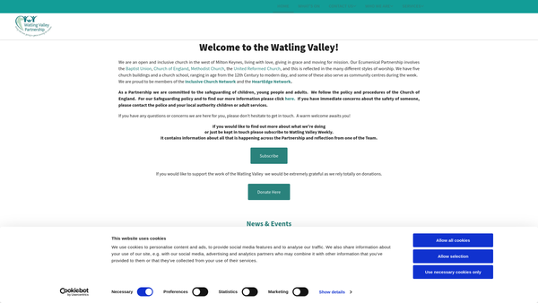 Screenshot of the St Marys Trust website