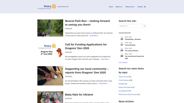 Screenshot of the Rotary Club Of Faringdon And District Trust Fund website