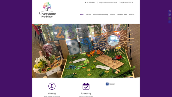 Screenshot of the Silverstone Preschool Group website