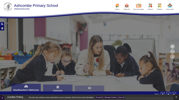 Screenshot of the Ashcombe Friends Association website