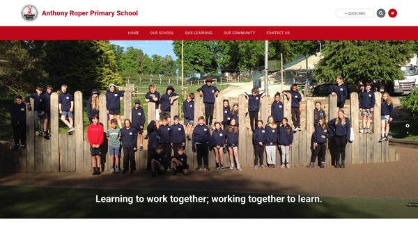 Screenshot of the Anthony Roper Primary School Parent Teacher Association website