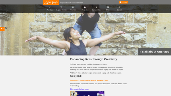 Screenshot of the Art Shape Limited website