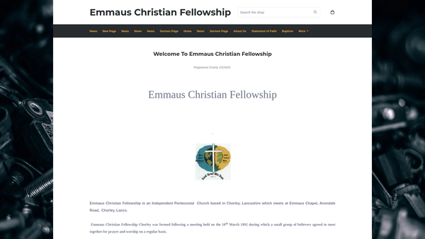 Screenshot of the Emmaus Christian Fellowship Chorley website