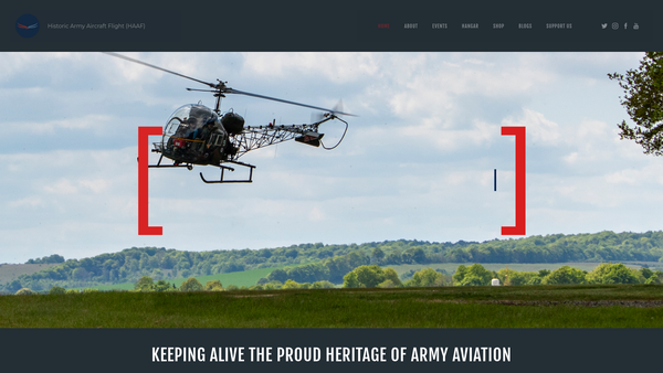 Screenshot of the Historic Aircraft Flight Trust website