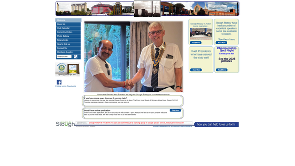 Screenshot of the Rotary Club Of Slough Trust Fund website