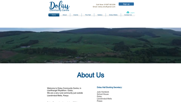 Screenshot of the Dolau Recreation Association website