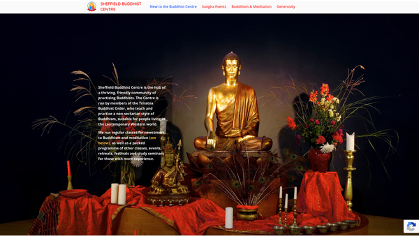 Screenshot of the Sheffield Triratna Buddhist Community website