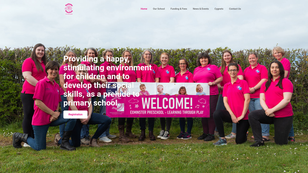 Screenshot of the Exminster Pre-School website