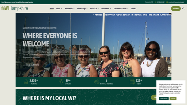 Screenshot of the Burridge And Park Gate Women's Institute website