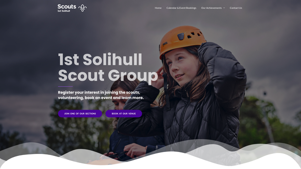Screenshot of the 1st Solihull Scout Group website