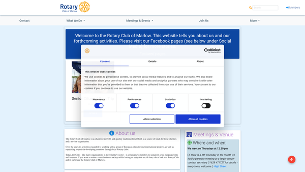 Screenshot of the Rotary Club Of Marlow Benevolent Trust Fund website