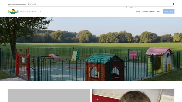 Screenshot of the Beansheaf Community Pre-School website