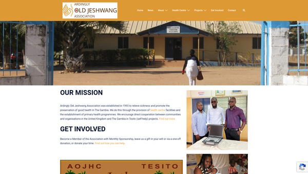 Screenshot of the Ardingly Old Jeshwang Association website