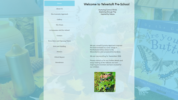 Screenshot of the Yelvertoft Preschool Group website