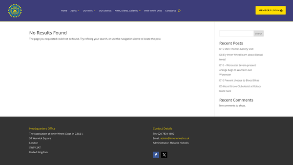Screenshot of the Carshalton Inner Wheel Club website