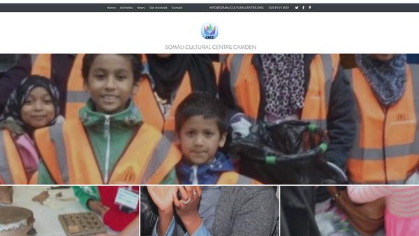 Screenshot of the Camden Somali Cultural Centre website