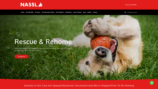 Screenshot of the National Animal Sanctuary's Support League website