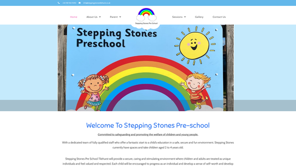 Screenshot of the Stepping Stones Pre School (Reading) website
