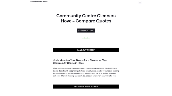 Screenshot of the Cornerstone Community Centre (Hove) website